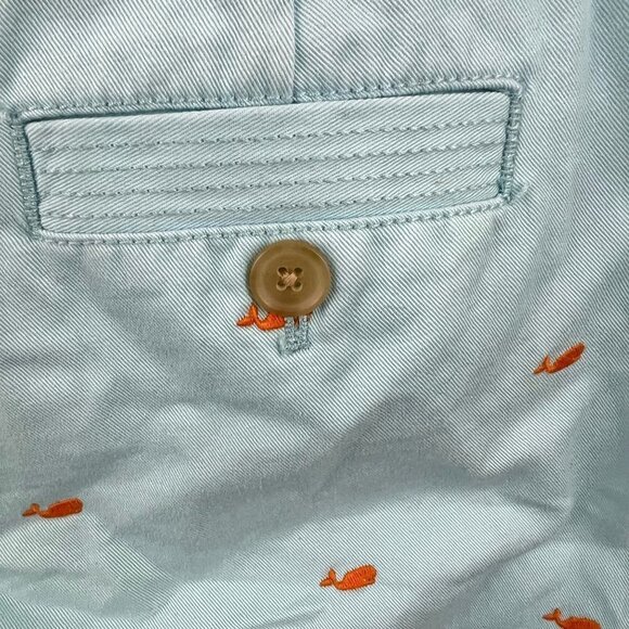 J Crew Critter Broken In Chino Pants Crop Length Whales Blue Size 2 - Picture 5 of 10
